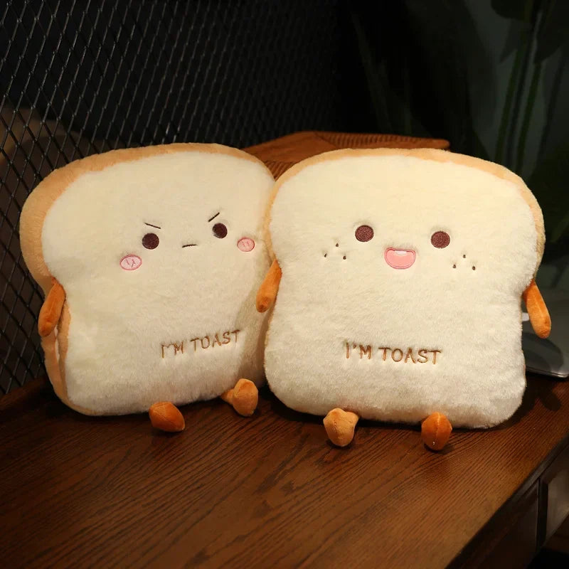 Hand Warmer Cushion Toast Plush Unisex 35x40cm Cozy Warm Decorative Soft Comfortable Living Room Bedroom | Sansoti