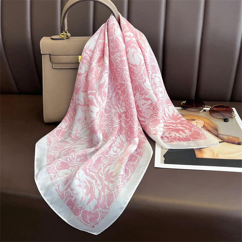 Quadratisches Halstuch 70x70 cm aus Polyester, multifunktionales Haarband und Halstuch für den Hals, Damen, vier Jahreszeiten, dekorativ | Sansoti