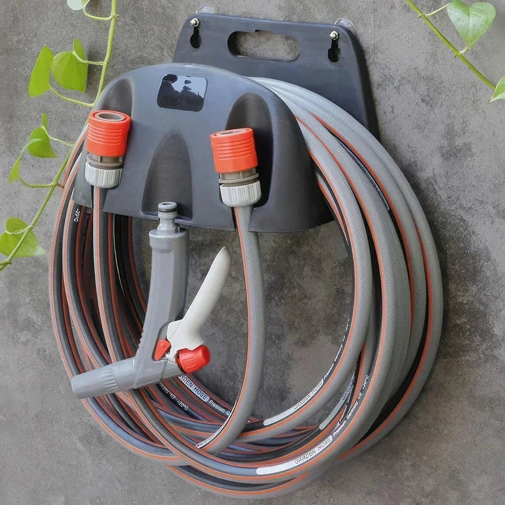 Wandhouder voor Tuinslang Zwart Kunststof 15x26x16cm Opbergsysteem | Sansoti