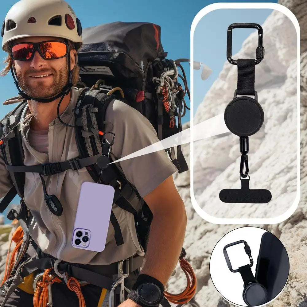 Intrekbare Telefoonhouder met Diefstalbeveiliging en Riemclip voor Actieve Levensstijl | Sansoti
