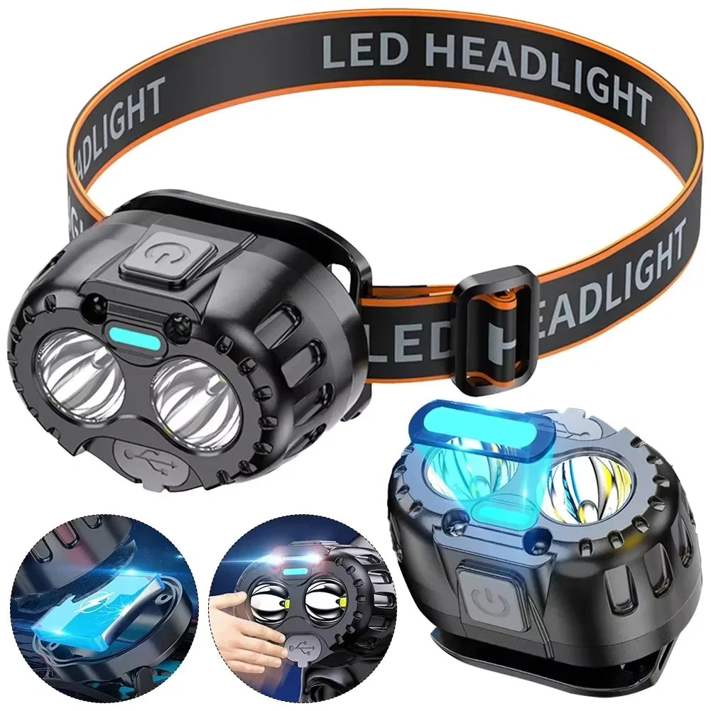 Krachtige LED-koplamp IPX4 waterdichte noodzaklamp 250LM XPE LED-koplamp 500mAh voor buitenvissen kamperen wandelen