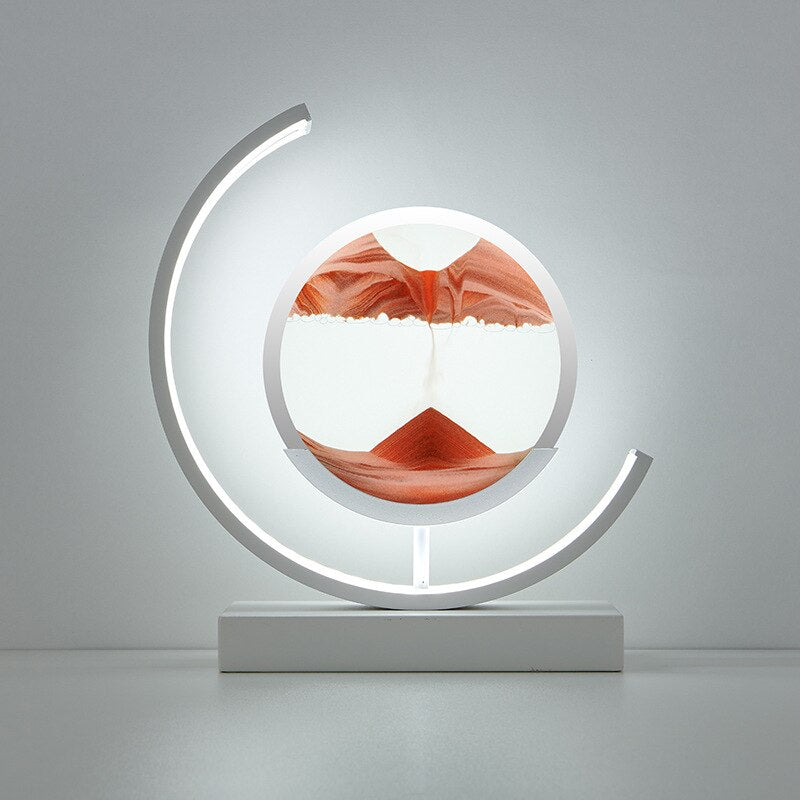 Lampe de table LED acrylique pivotante paysage de sable noir salon chambre lampe d'ambiance lampe de chevet lampe décorative | Restfield