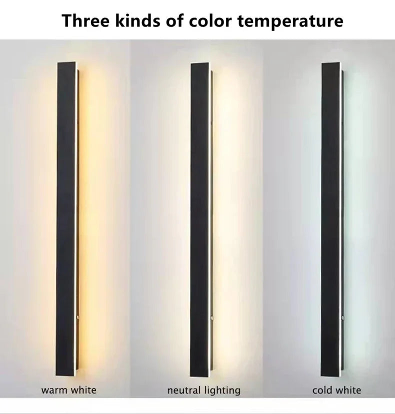LED Wandleuchte Außen Innen IP65 Wasserdicht 30cm bis 120cm Minimalistisch Modern | Restfield
