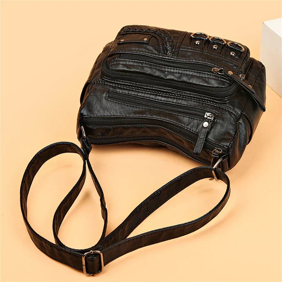 Vintage Handtas Vegan Leer Elegante Schoudertas Dames Retro Stijl Dagelijkse Tas Mode Accessoire Vrouwen | Sansoti
