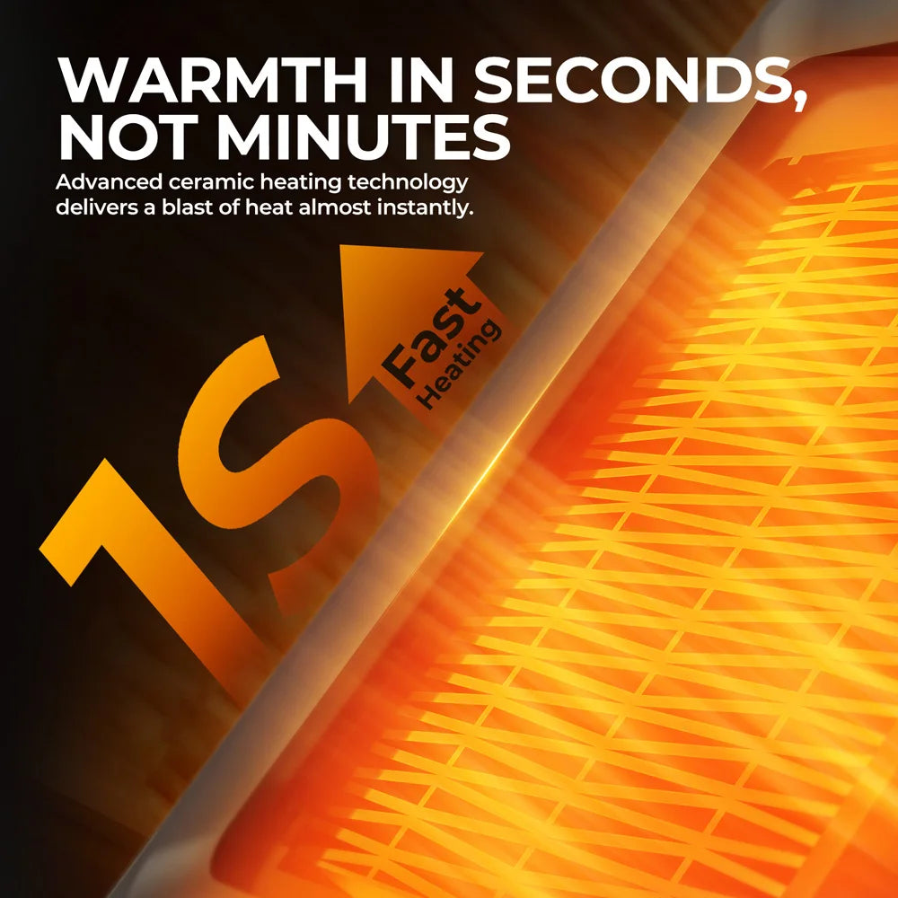 Keramische Kachel 1200W Draagbaar 80° Oscillerend LED Display Timer Oververhittingsbeveiliging Bureau | Sansoti