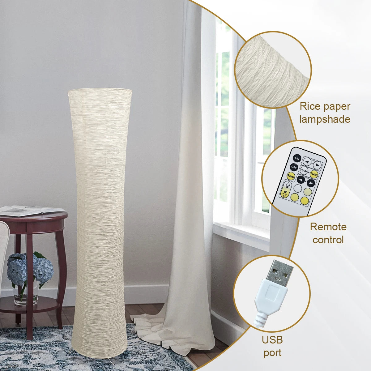 Stehleuchte Papier Japandi Zylinder Stehlampe Warmes Licht Minimalistisch | Restfield