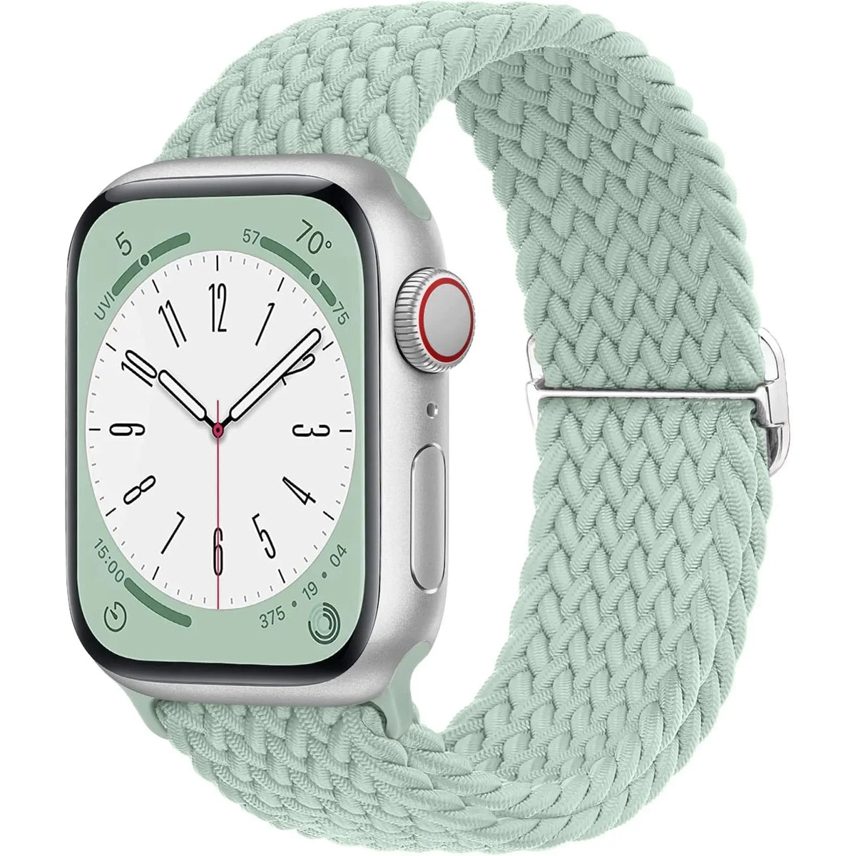 Elastisch gevlochten nylon smartwatch-bandje, 38–49 mm, verstelbaar en ademend, sportband voor Apple Watch | Sansoti