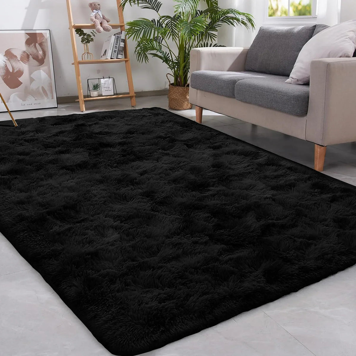 Plush Area Rug Non-Slip Soft Blanket Living Room Bedroom Nursery Modern Rectangular Decorative | Sansoti