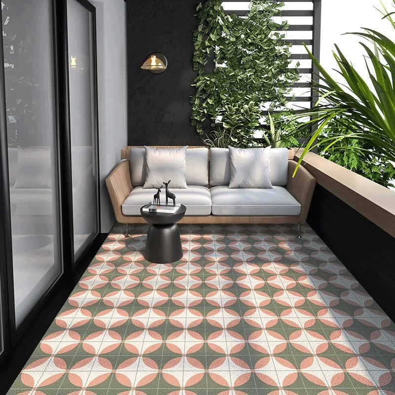 Tapis de sol en PVC aspect cuir antidérapant pour cuisine, balcon ou salon, motif géométrique, design moderne | Sansoti
