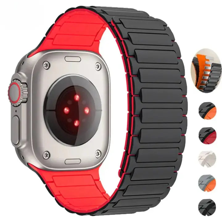 Magnetisches Silikonarmband für Smartwatch 38-49mm Verstellbares atmungsaktives Sportarmband Universell kompatibel | Sansoti
