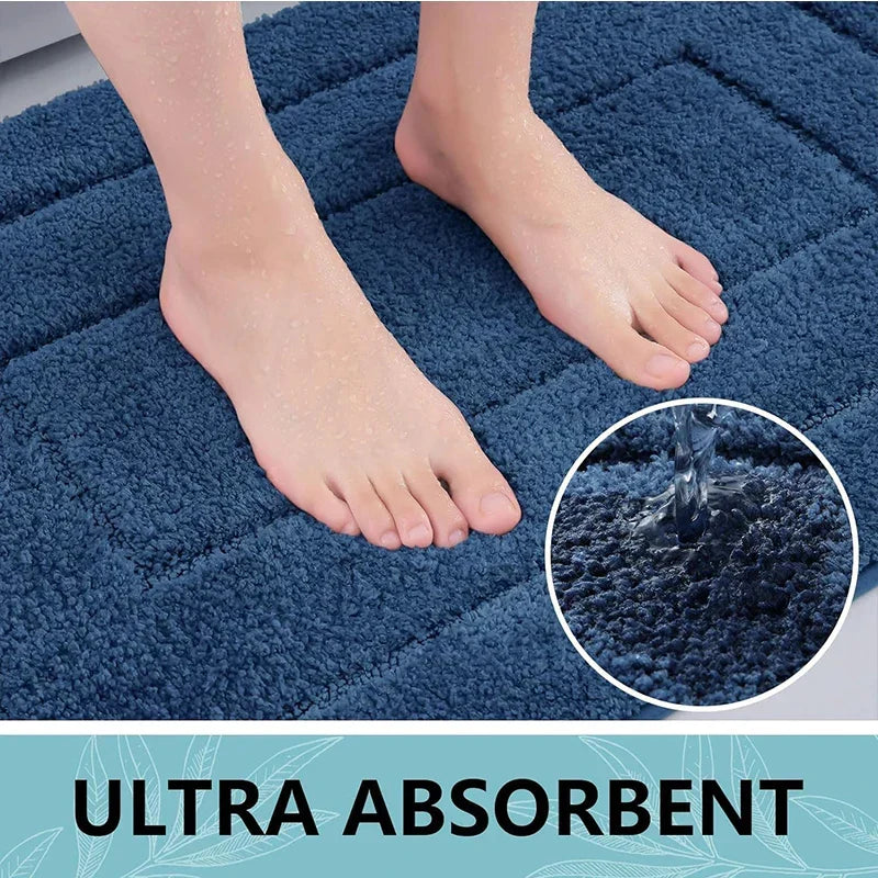 Antislip Badmat Microvezels Dubbellaags Superabsorberend Badkamer Vloerkleed Veilig Zacht Douchemat Sneldrogend | Sansoti