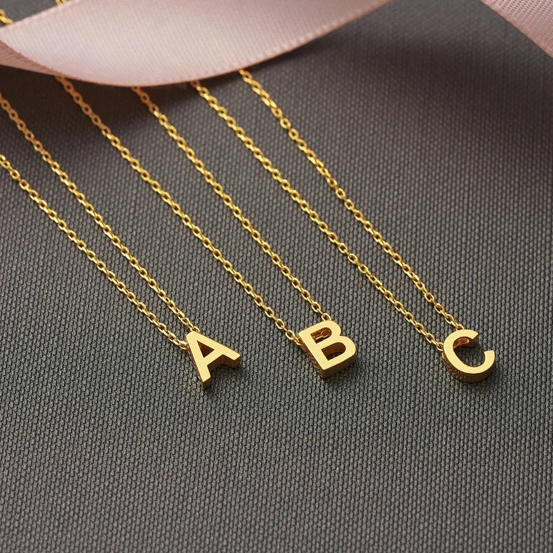 Minimalistische Initiaal Ketting met Letter Hanger RVS Verstelbaar Goud Zilver Dames Sieraad Elegante Ketting | Sansoti