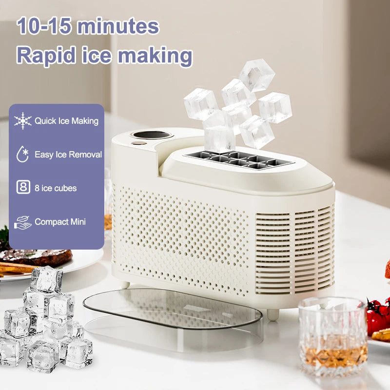 Machine à Glace Compacte Automatique ABS Aluminium 120W Portable Maison Bureau Camping Fabricant de Glaçons Mini Bureau Machine à Glaçons Rapide | Restfield