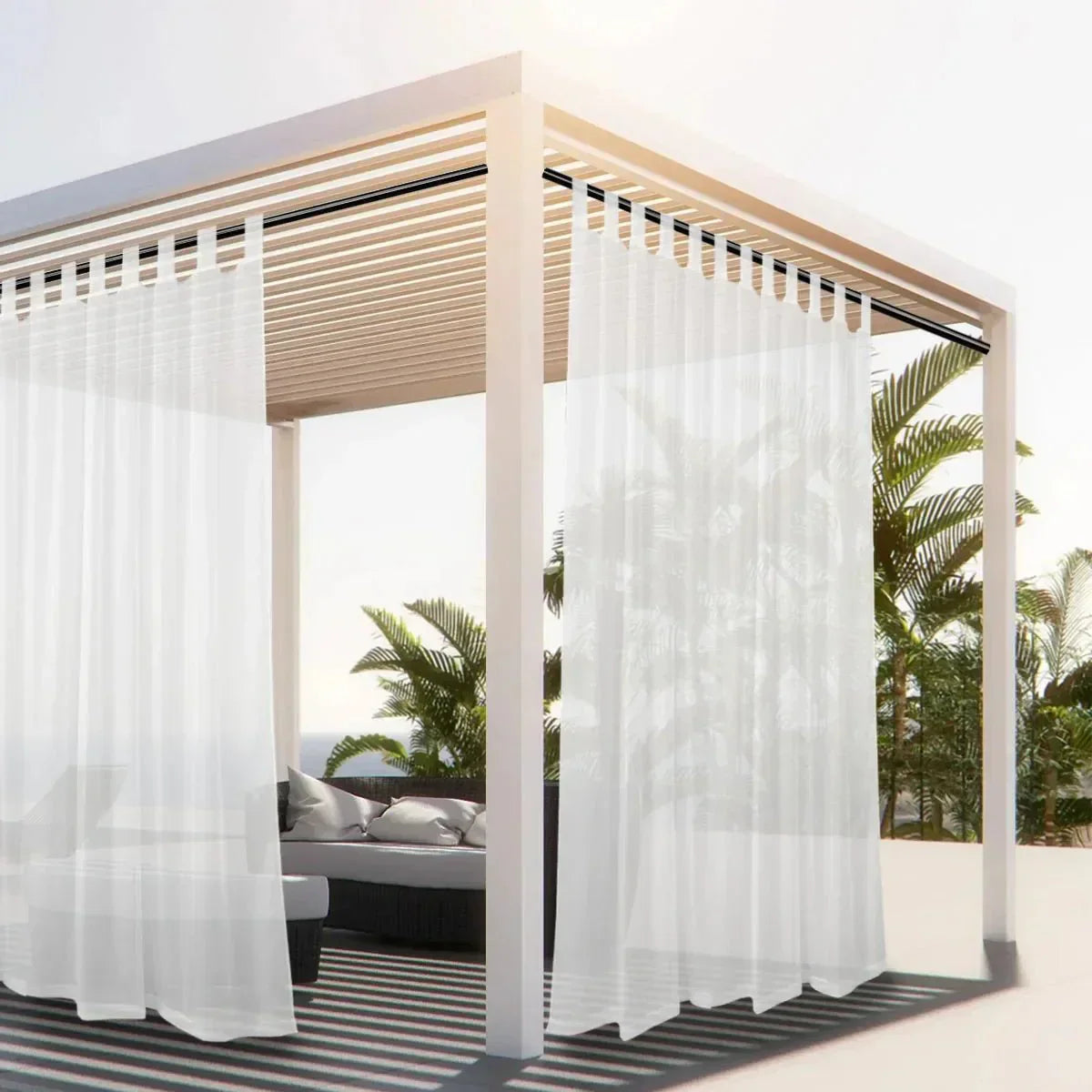 Waterafstotend Terrasgordijn – Lichtdoorlatende Privacybescherming voor Balkon & Pergola | Sansoti