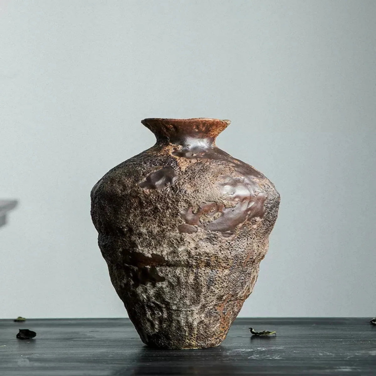 Rustic Handmade Ceramic Vase Vintage Country Style Decoration Natural Texture Living Room | Sansoti