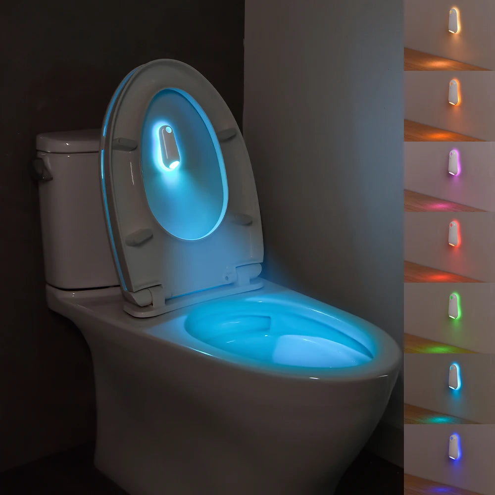 Toilet Nachtlampje Met Bewegingssensor RGB 7 Kleuren Oplaadbaar Waterdicht IPX3 | Sansoti