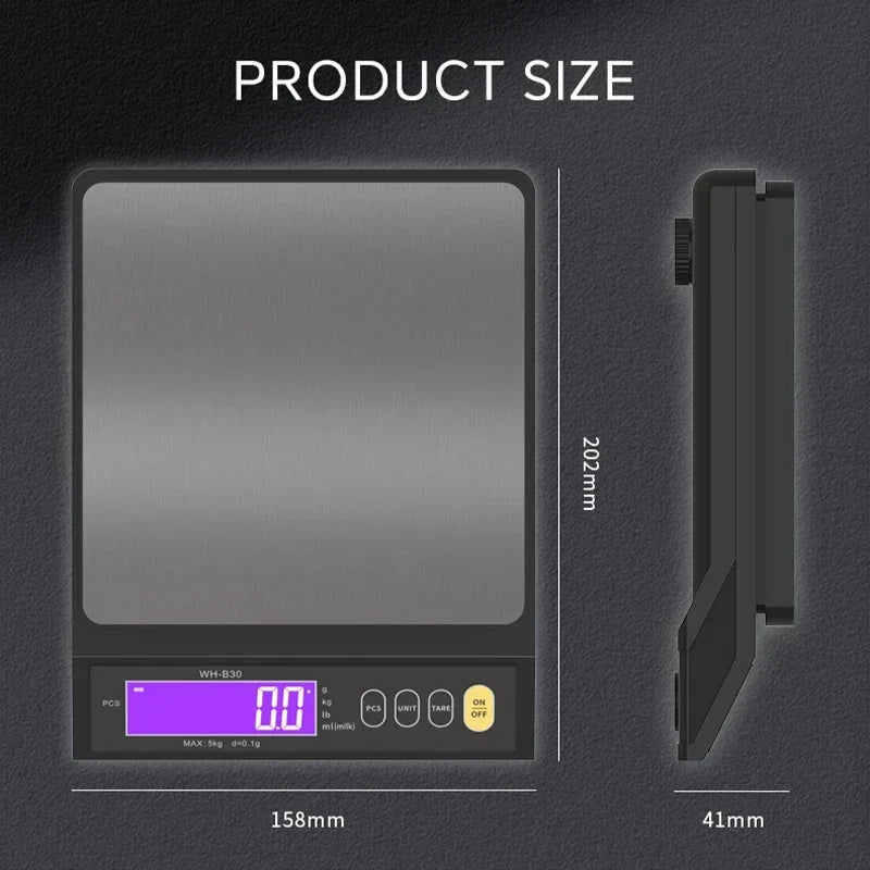 Digitale Keukenweegschaal RVS Waterdicht 10kg Precisie Bakken Koken Portioneren Oplaadbaar LCD Display | Sansoti