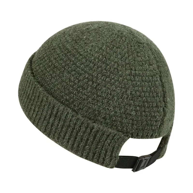 Gestrickte Mütze Winterhut aus Baumwolle, lässige Beanie, Kappenmütze im Hip-Hop-Stil, Outdoor-Unisex-Warmkopfbedeckung | Sansoti