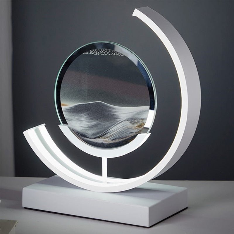 Lampe de table LED acrylique pivotante paysage de sable noir salon chambre lampe d'ambiance lampe de chevet lampe décorative | Restfield