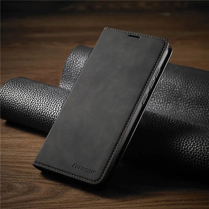 Magnetische iPhone Hoes met Leren Flip Cover Wallet Bescherming Portemonnee Kaarthouder Standaard Functie | Sansoti