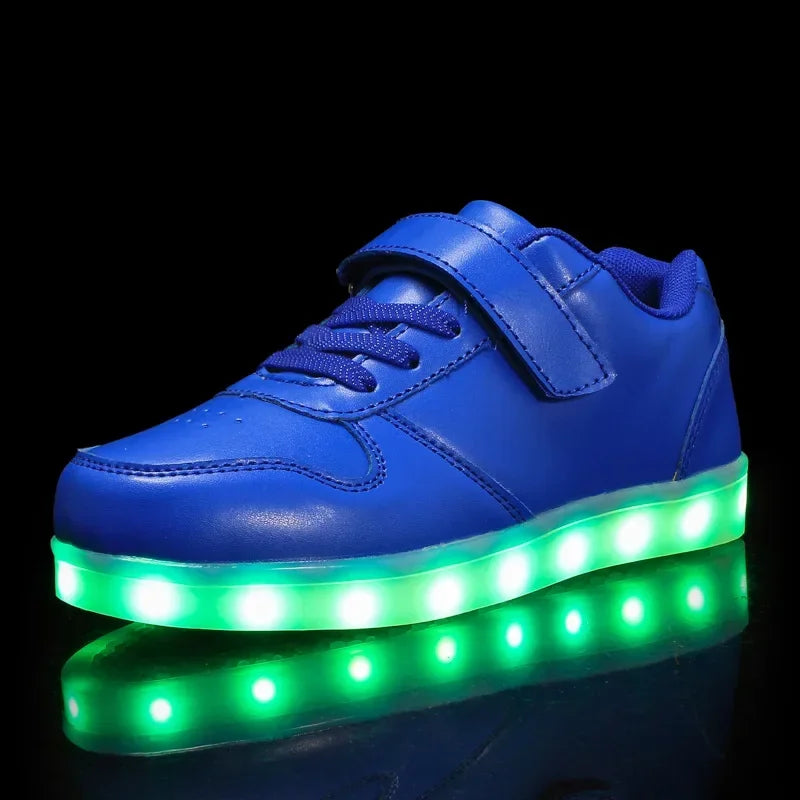 LED Kinderschoenen Sneakers Synthetisch Rubber Roze Met Licht Speelgoed Schoenen Klittenband Verlichting Kinderen | Sansoti