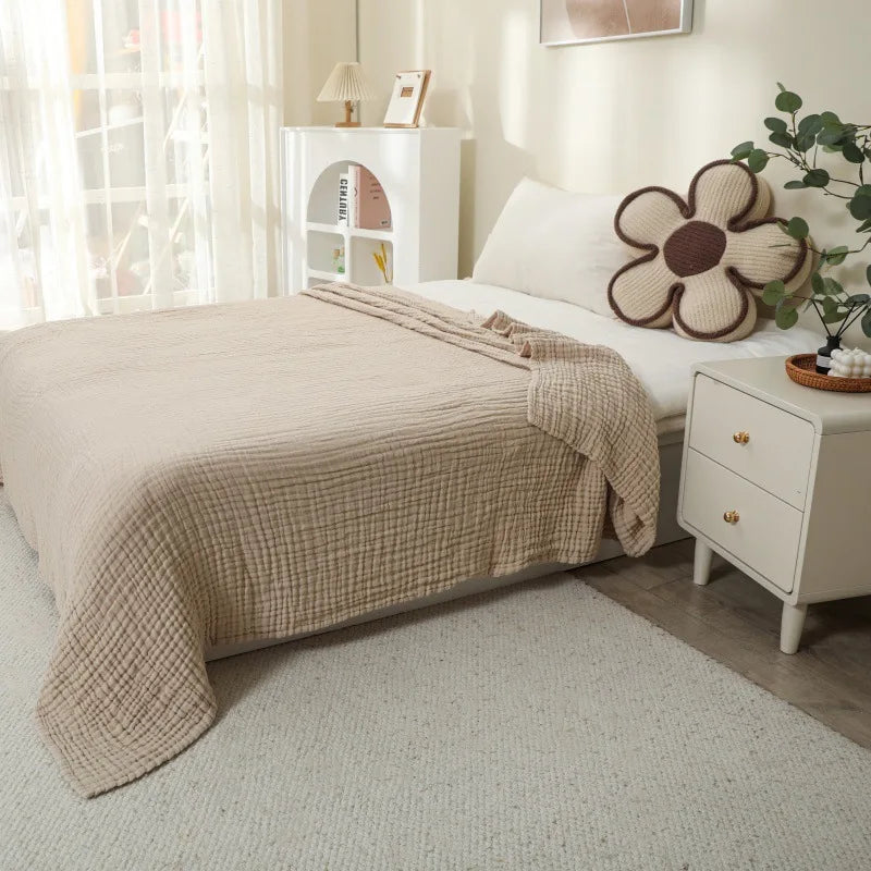 Mousseline Deken 6-laags 100% Katoen Zacht Ademend Lichtgewicht Plaid Voor Slaapkamer Bank Sofa Reizen | Sansoti