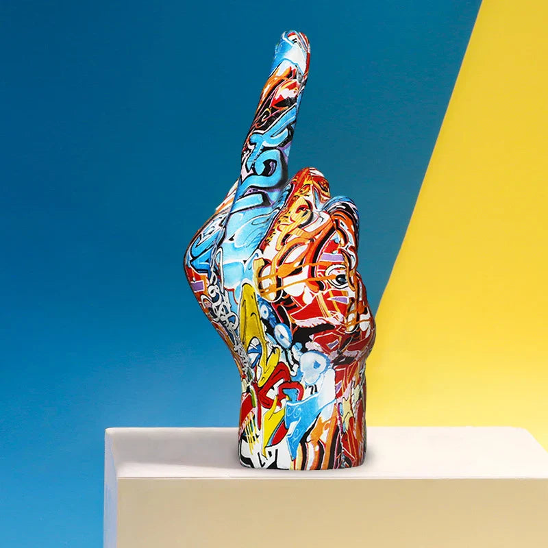 Beeldje Sculptuur Brutale Uitstraling Resin Decoratie Zwart 19cm Binnen Buiten | Sansoti