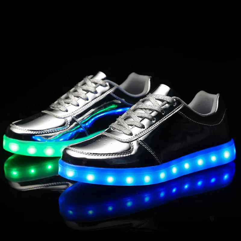 LED Kinderschoenen Sneakers Synthetisch Rubber Roze Met Licht Speelgoed Schoenen Klittenband Verlichting Kinderen | Sansoti