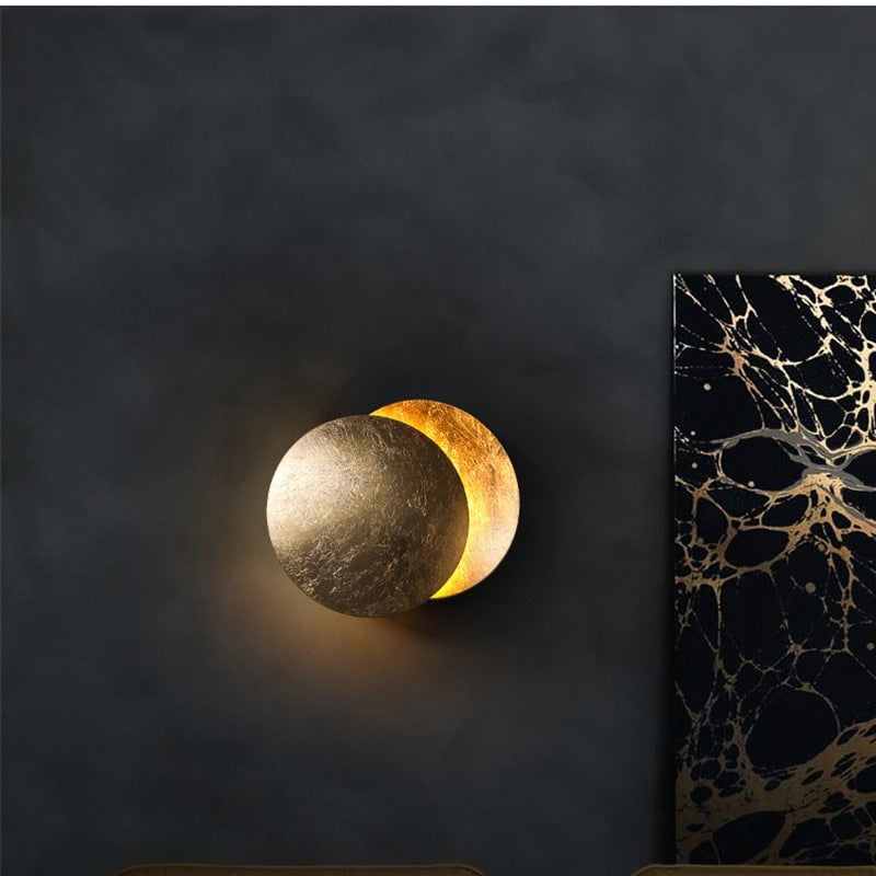 Wandleuchte Eclips Design LED Metall Eisen 20-25cm Stimmungslicht Schatten Dekorativ Wohnzimmer Modern | Restfield