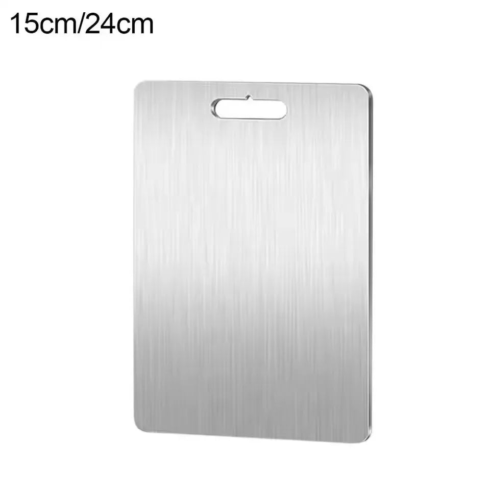 Tabla de cortar de acero inoxidable de doble cara, acero 316 apto para alimentos, higiénica, para cortar fruta, carne y verduras | Sansoti