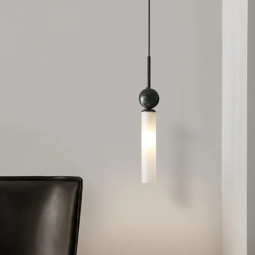 Pendelleuchte Marmor Rohr Zylinder Schwarz Gold Warmweiß Kaltweiß Design Beleuchtung Esszimmer Schlafzimmer Wohnzimmer | Sansoti