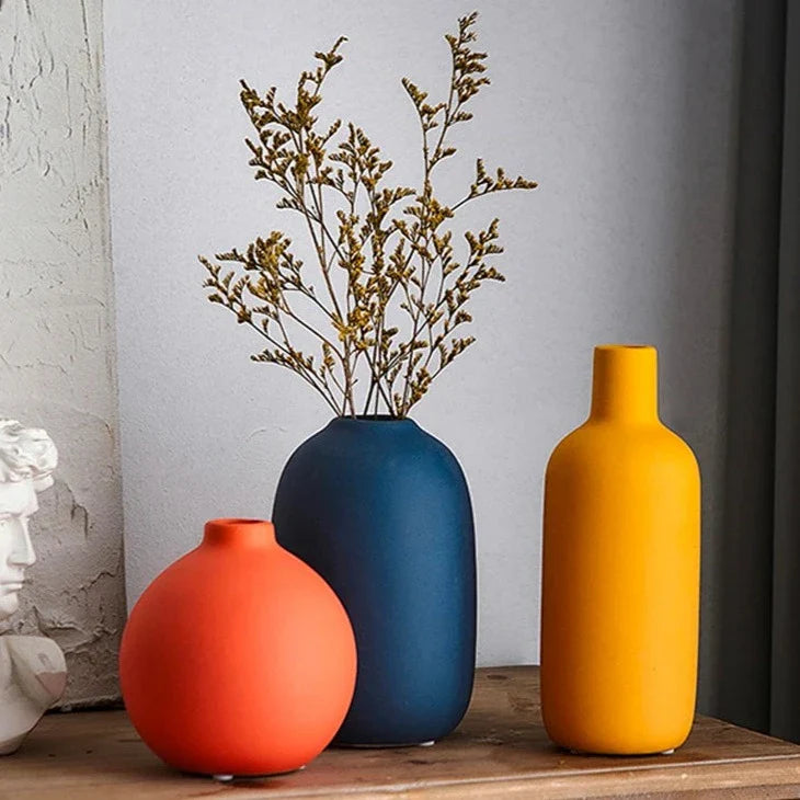 Scandinavische Keramische Vaas Handbeschilderd Modern Decoratief Wonen | Sansoti