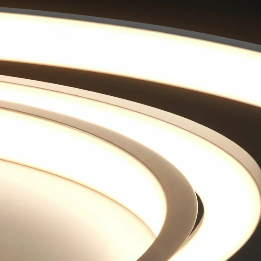 Runde Deckenleuchte aus Metall und Acryl, dimmbare LED, modernes Design, Wohnzimmer, Schlafzimmer, Esszimmer | Sansoti