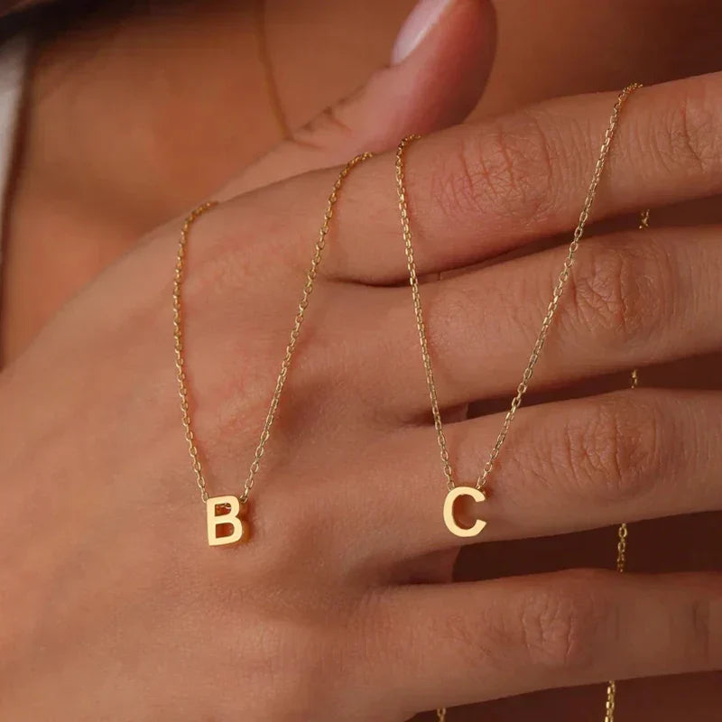 Minimalistische Initiaal Ketting met Letter Hanger RVS Verstelbaar Goud Zilver Dames Sieraad Elegante Ketting | Sansoti