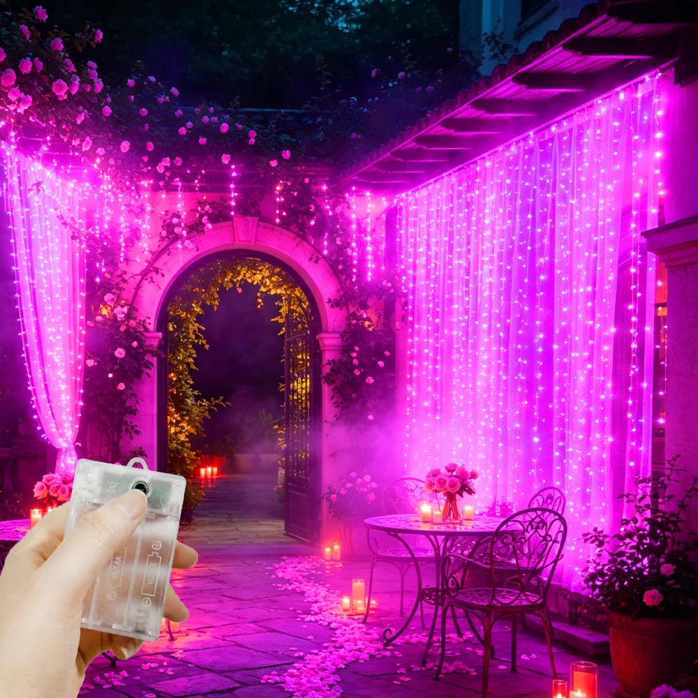 LED Gordijnverlichting 8 Modi Batterij 3m 6m Feestelijke Sfeerlichtjes Binnengebruik Huis Slaapkamer | Sansoti