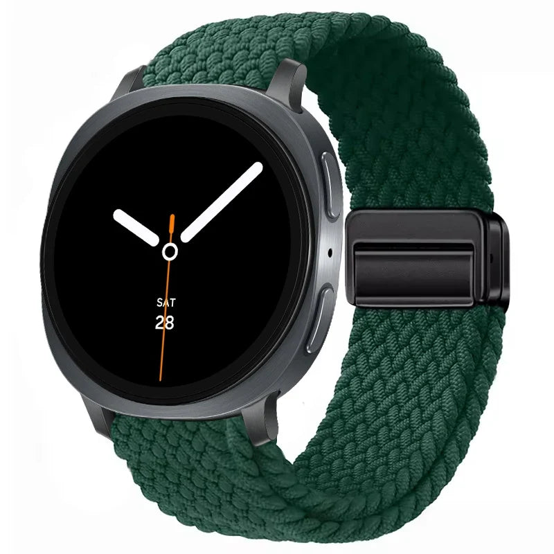 Geflochtenes Nylon-Smartwatch-Armband, atmungsaktiv, verstellbar, mit Metallschließe, für Galaxy-Uhr | Sansoti