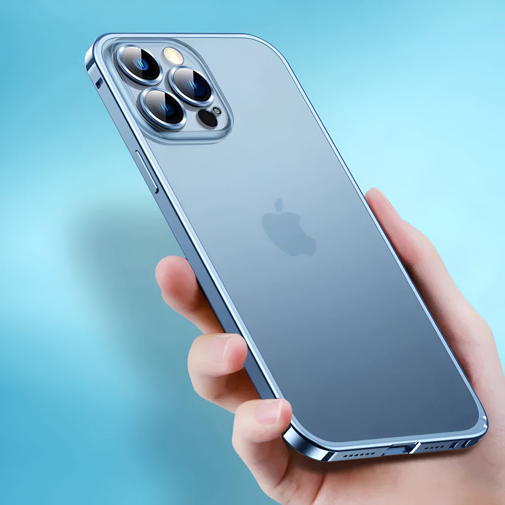 Aluminium Telefoonhoesje Met Polycarbonaatrug en Klickvergrendeling Voor iPhone | Sansoti