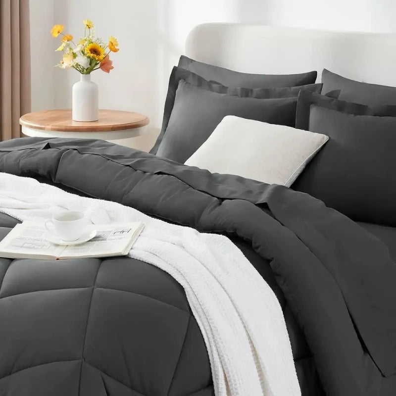 Polyester Dekbed Effen Kingsize Winter Warm Zacht Huidvriendelijk Comfortabel Slaapkamer Beddengoed Sprei | Sansoti