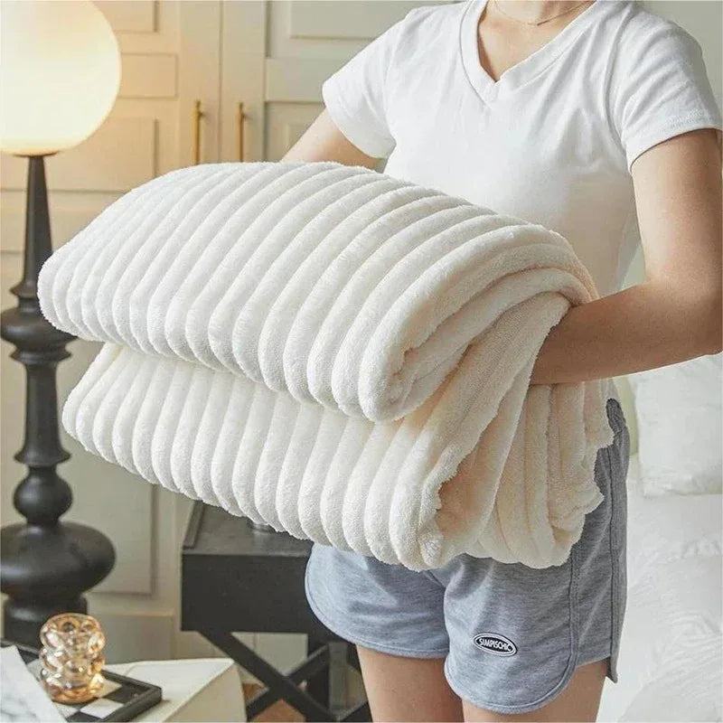 Zacht Koraalvlies Plaid Fleece Deken Winter Warm Woonkamer Bank Bed Slaapkamer Decoratief Knuffelplaid | Sansoti