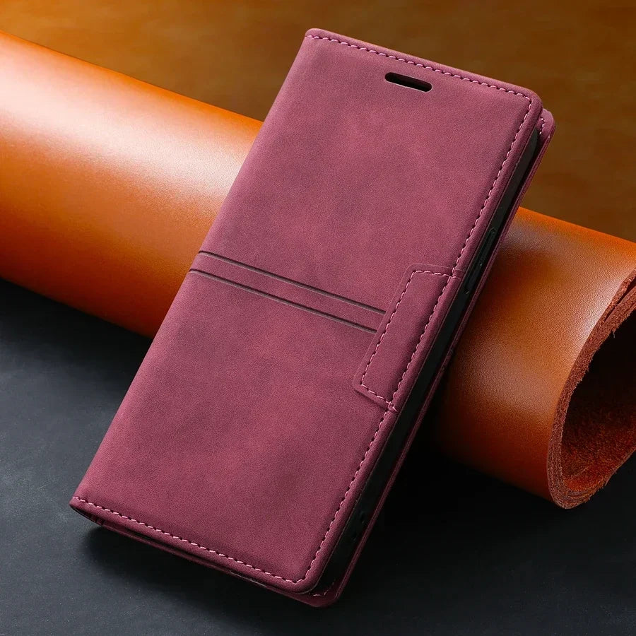 Leren Wallet-Hoesje voor Google Pixel met Magnetische Sluiting en Kaarthouder | Sansoti