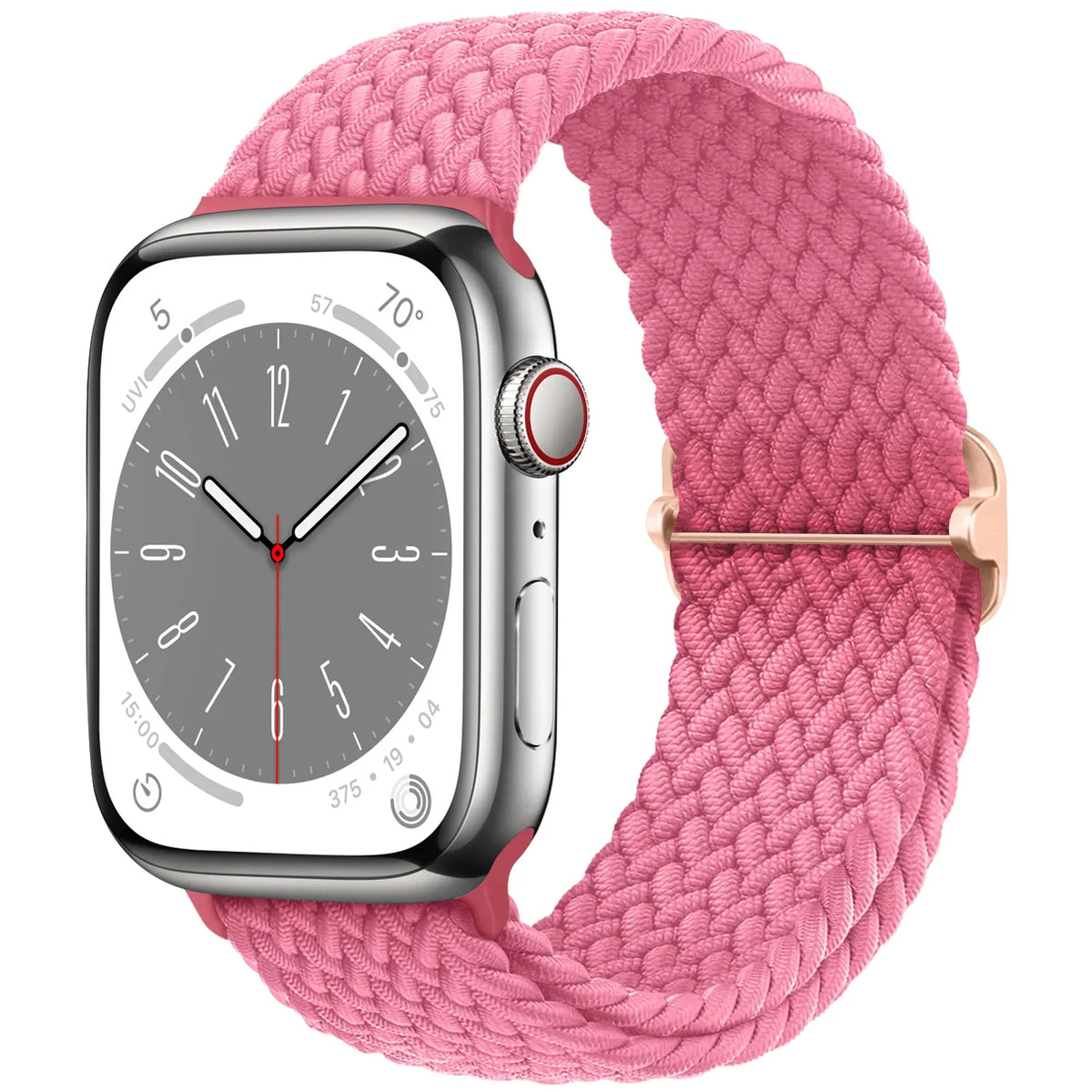 Elastisch gevlochten nylon smartwatch-bandje, 38–49 mm, verstelbaar en ademend, sportband voor Apple Watch | Sansoti