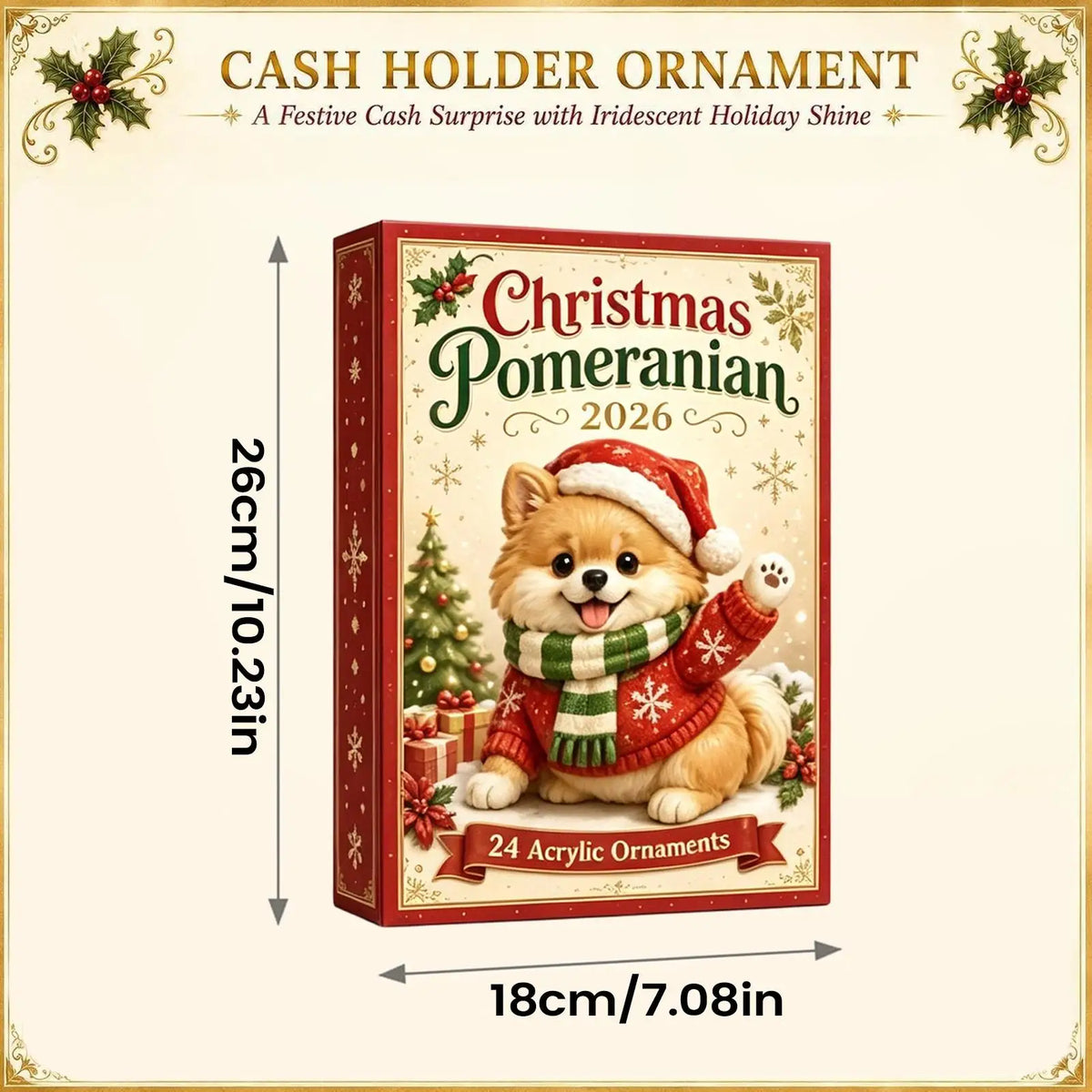 Honden Adventskalender met 24 Acryl Hondenhangers Kerstdecoratie Aftellen Kerstboom Wanddecoratie Feestdagen | Sansoti
