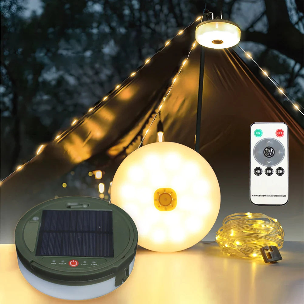 Draagbare Campinglamp met Zonne-energie en Powerbank – Waterdicht LED-Lampje met Lichtslinger voor Outdoor & Camping | Sansoti