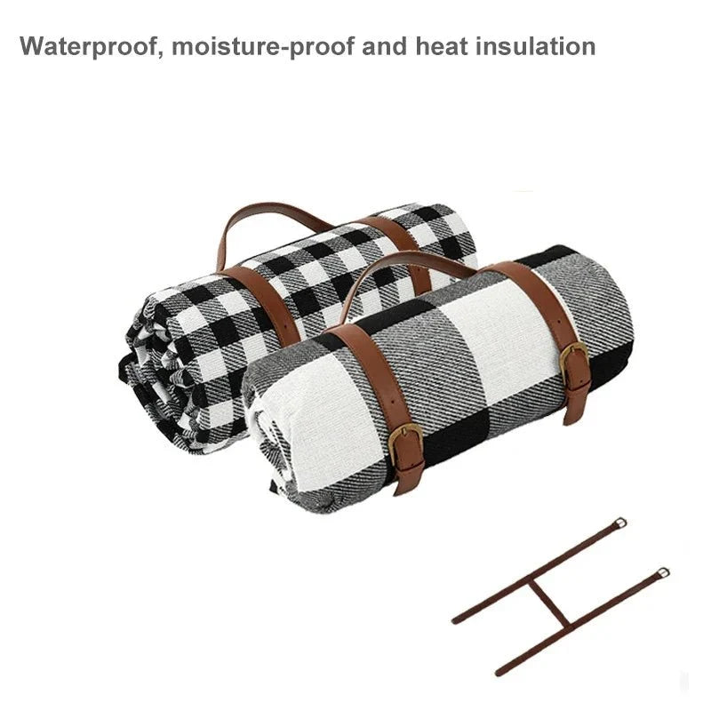 Picknickkleed Waterdicht met Vulling 200x200 Opvouwbaar Outdoorkleed Tuinkleed Strandkleed Draagbaar | Sansoti