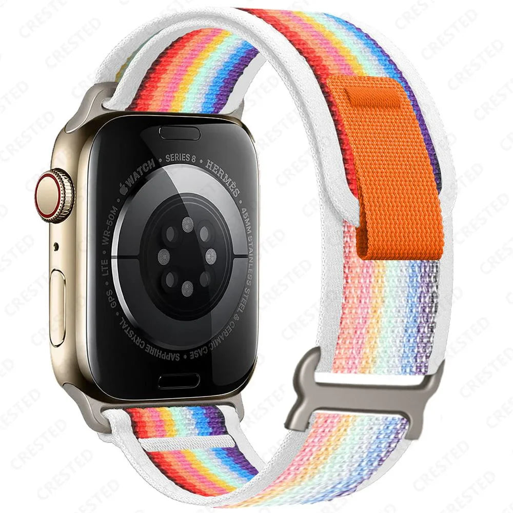 Bracelet de smartwatch en nylon Trail Loop, bracelet sport réglable avec boucle durable, bracelet multicolore pour poignet, actif | Sansoti