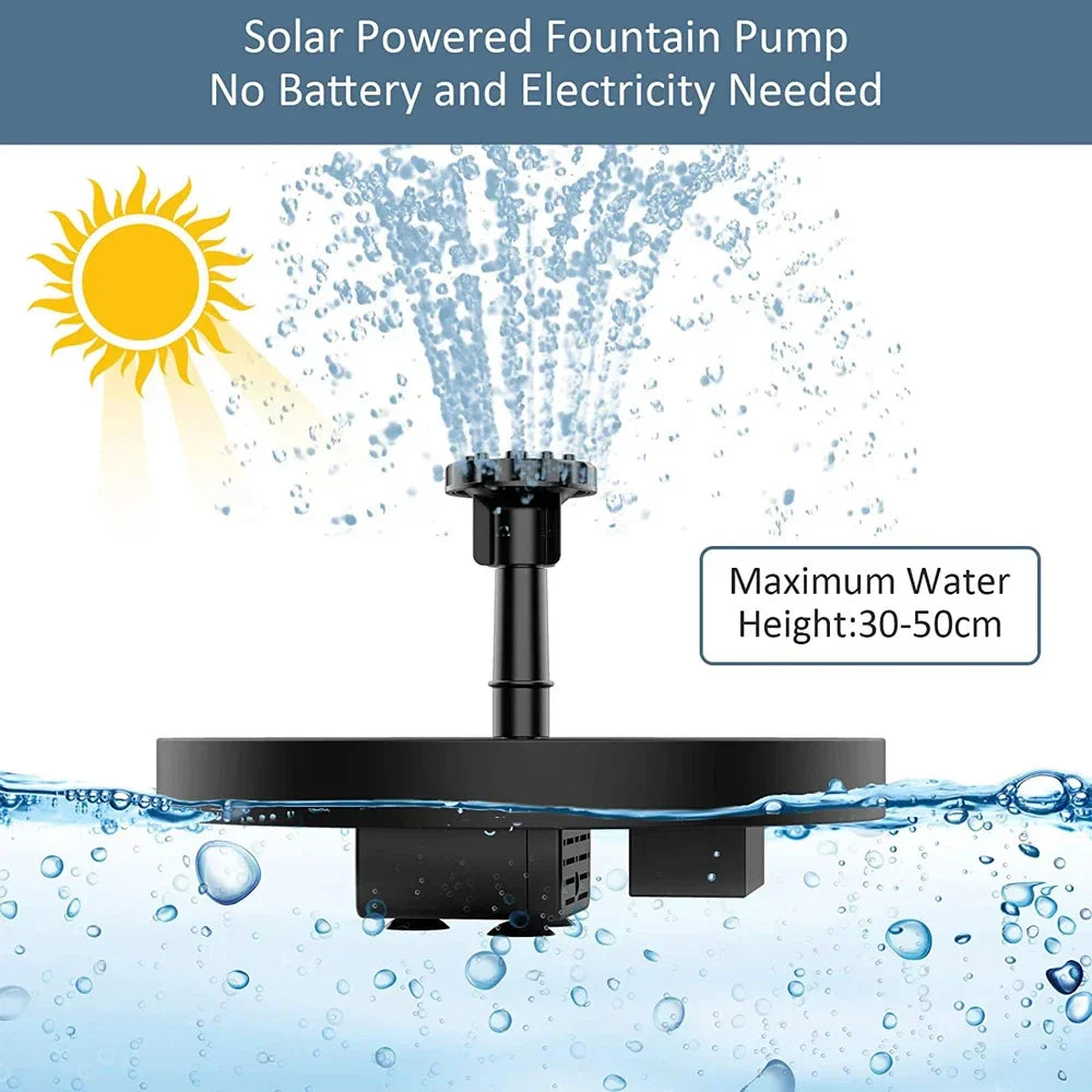 Zonne-energie Tuinfontein met Drijvend Design – Milieuvriendelijke Waterornament voor Vijver en Tuindecoratie | Sansoti