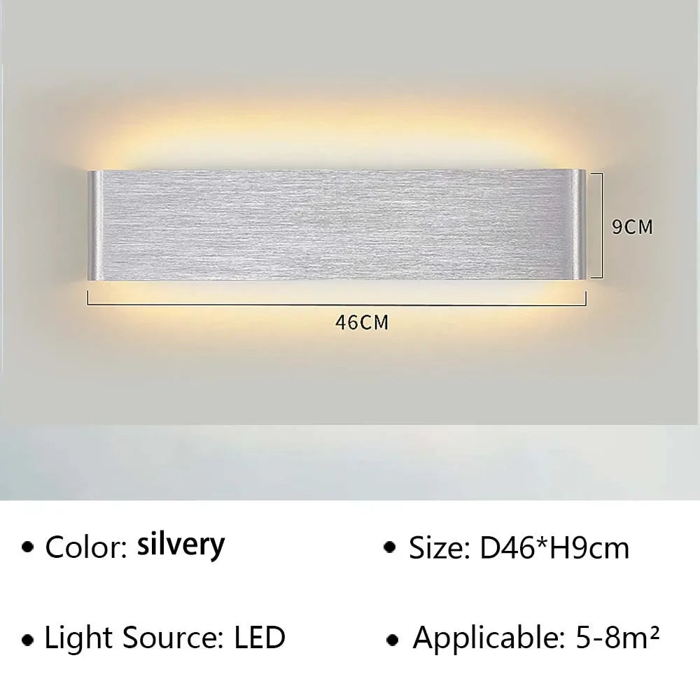 LED Wandlamp Modern Aluminium Acryl 30cm Warm Wit Zwart Goud Slaapkamer Hal Badkamer Minimalistisch Design | Sansoti