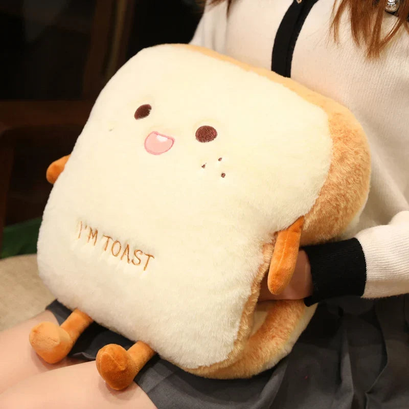 Hand Warmer Cushion Toast Plush Unisex 35x40cm Cozy Warm Decorative Soft Comfortable Living Room Bedroom | Sansoti