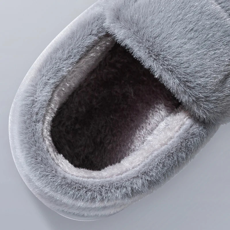 Huispantoffels met Zachte Pluche Voering - Antislip Zool - Unisex Comfort - Maat 36-51 - Grijs/Bruin | Sansoti