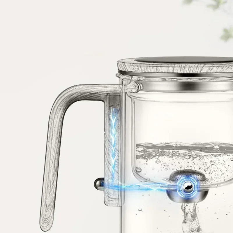 Glazen Theepot met Magnetisch Filtersysteem 520ml-720ml Borosilicaatglas Afneembare Zeef Houten Handvat Losse Thee Infuser Koffiekan | Sansoti